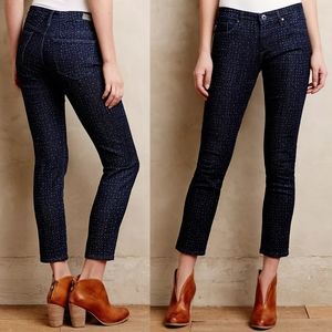 AG Adriano Goldschmied Dotted Stevie Ankle Skinny Blue Jeans Sz 26R
